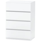 Kommode Sideboard Schubladenkommode, 4 Schubladen, 55 cm x 33 cm x 80 cm, Weiß