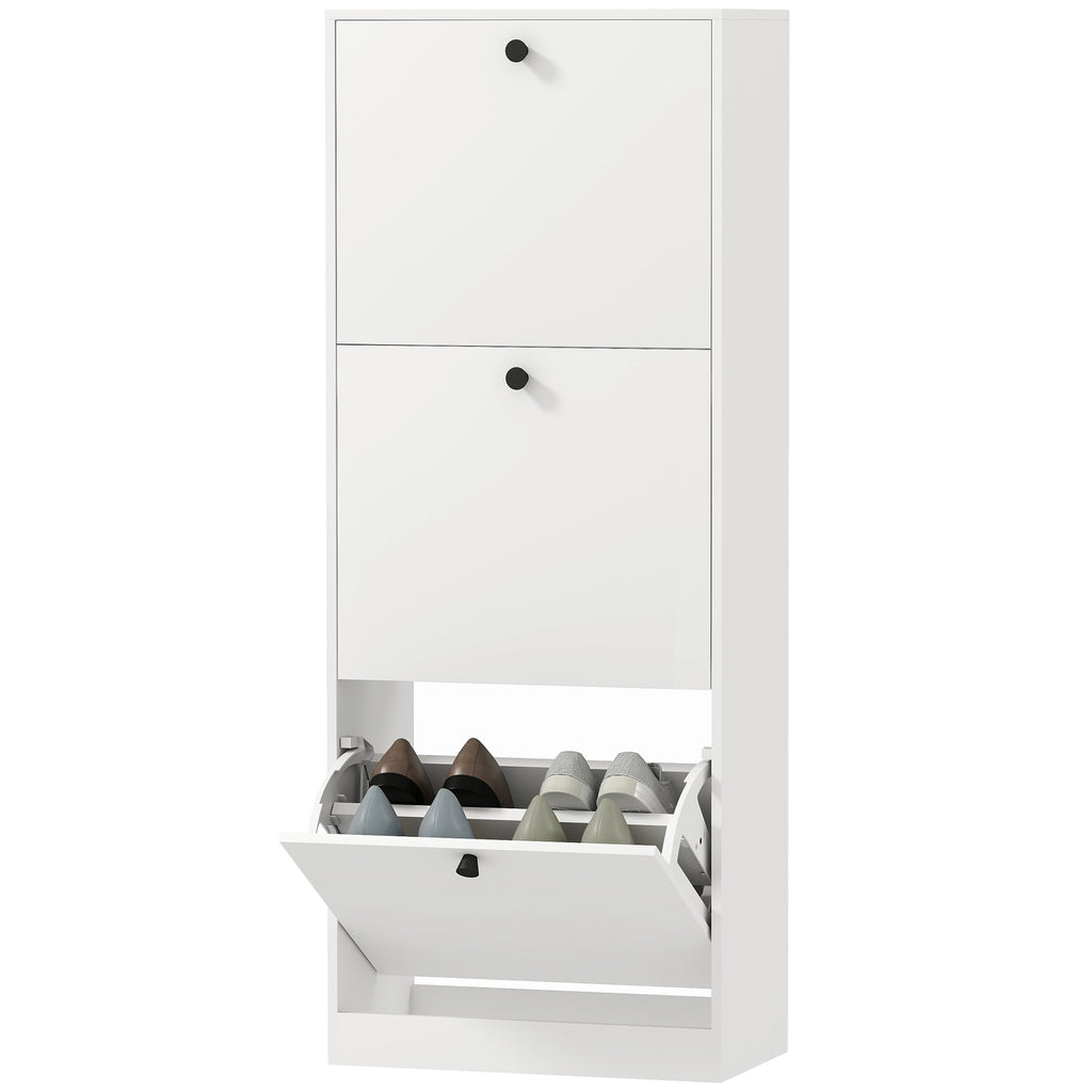 Schuhschrank, 3 Schubladen, f¨¹r bis zu 12 Paar Schuhe, Spanplatte, Wei?