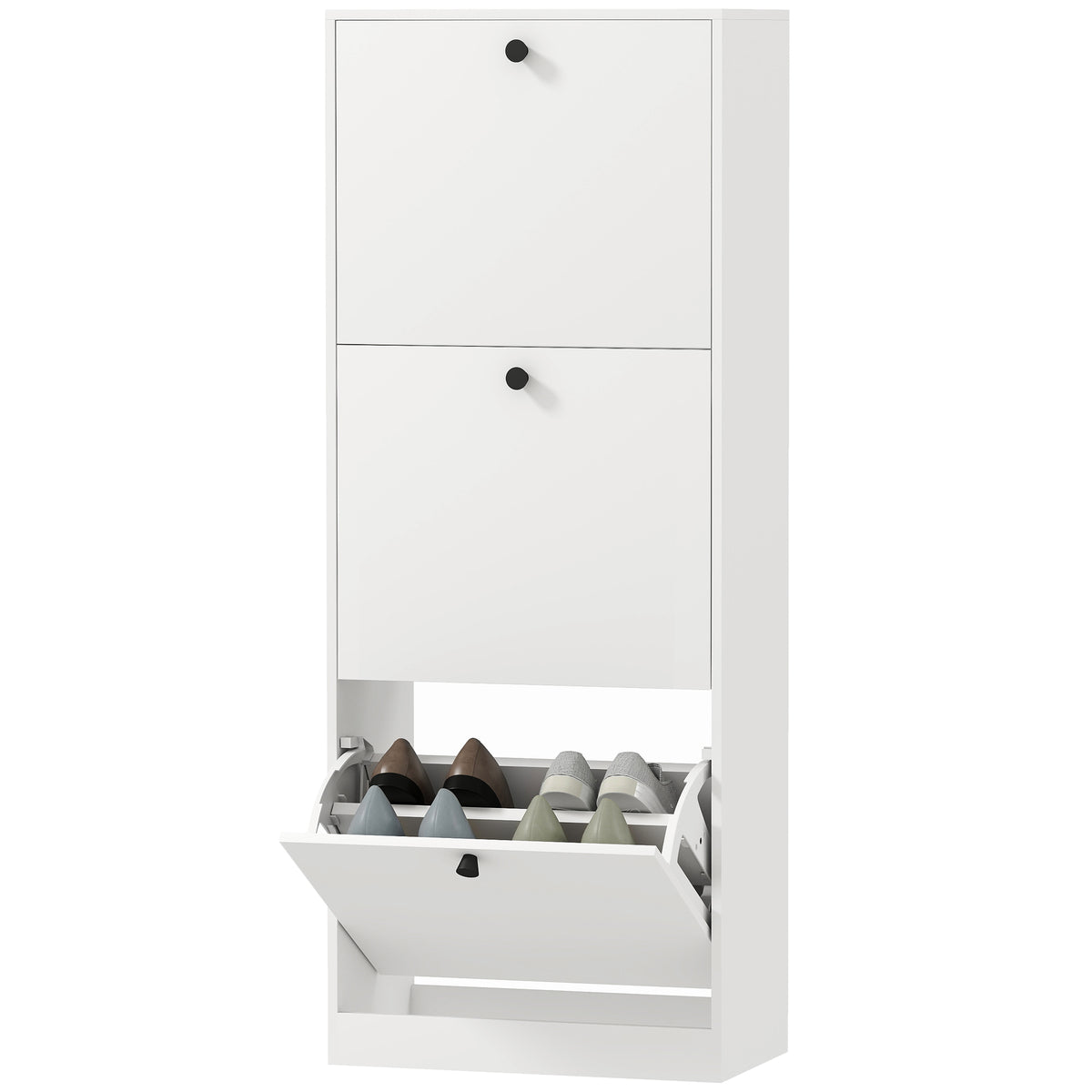 Schuhschrank, 3 Schubladen, f¨¹r bis zu 12 Paar Schuhe, Spanplatte, Wei?