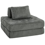 2-in-1 Boneless Cloud Schlafsessel, Klappbares Chenille-Bodensessel mit Dickem Stützkissen, Grau