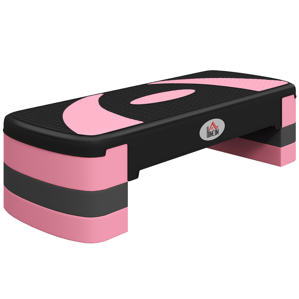 Aerobik-Stepper, h?henverstellbar, 80 x 31 x 10/15/20 cm, bis 150 kg, Schwarz/Rosa/Grau