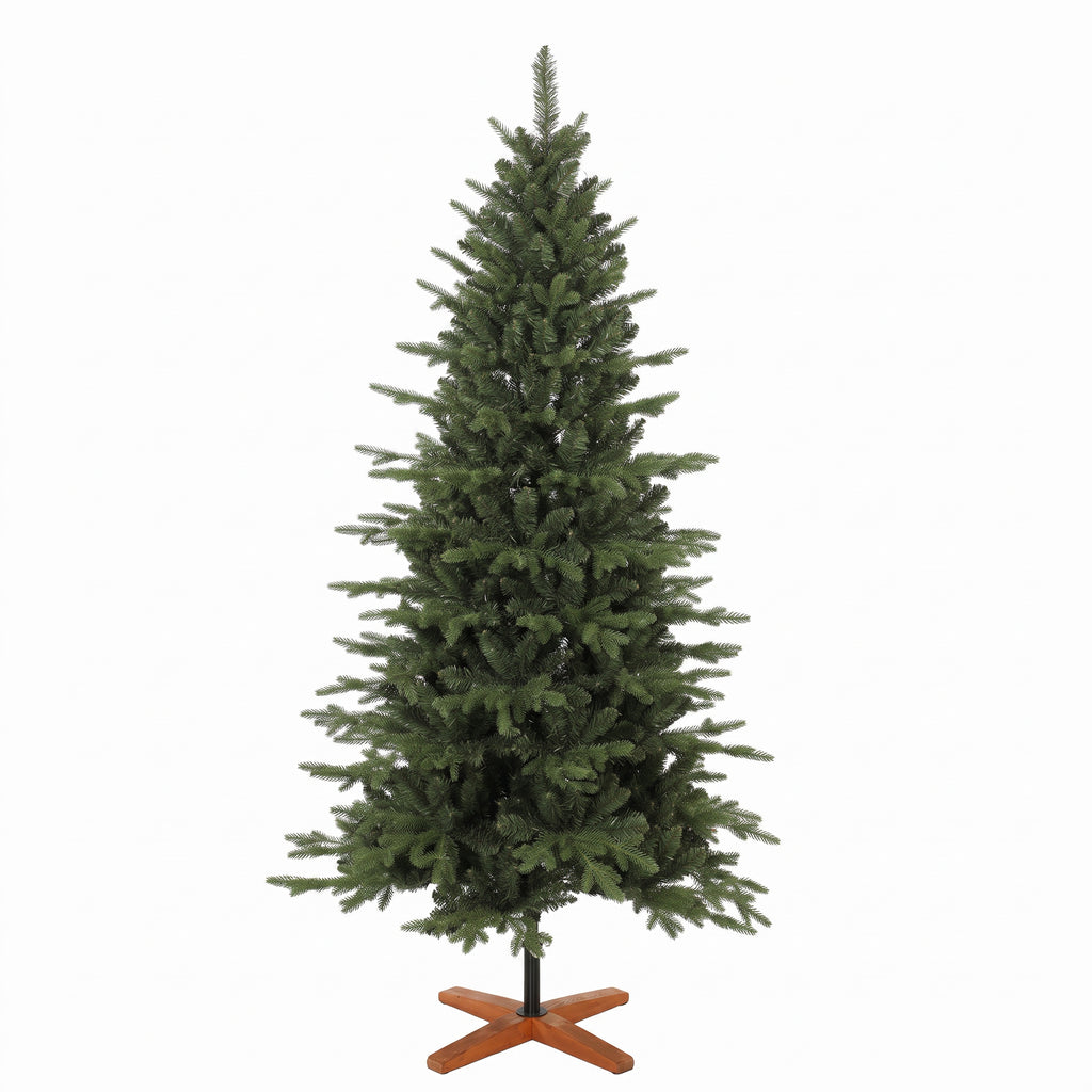 Künstlicher Weihnachtsbaum klappbarer Holzständer Spritzguss Tannenbaum 1438 Spitzen 180 cm Grün