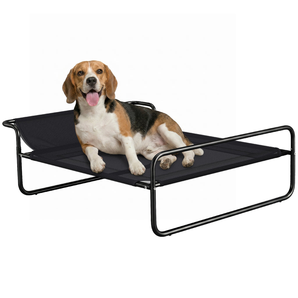 Raised Pet Bed with Slope Headrest, Washable Breathable Mesh, Foot Pads, for Small, Medium Dogs, 91 x 69 x 29cm