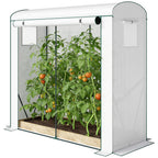 Mini Greenhouse, Garden Tomato Growhouse with Roll-Up Door and 2 Mesh Windows, PE Cover, 200 x 75 x 188 cm, White