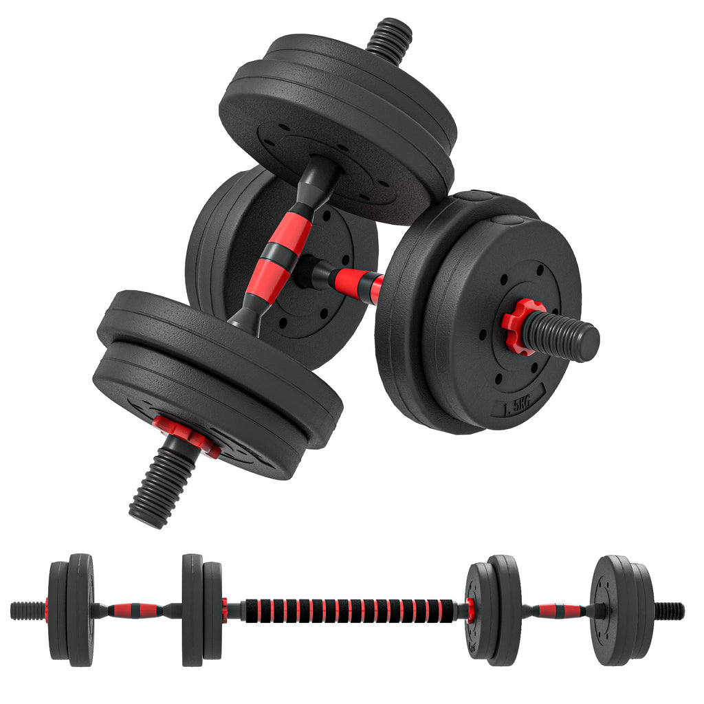 15kg 2 in 1 Adjustable Dumbbells Weight Set, Dumbbell Hand Weight Barbell for Weight Training, Black