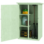 Wooden Small Shed, Garden Storage Shed with Shelves and Bolt Latch, 75L x 56W x115H cm, Green