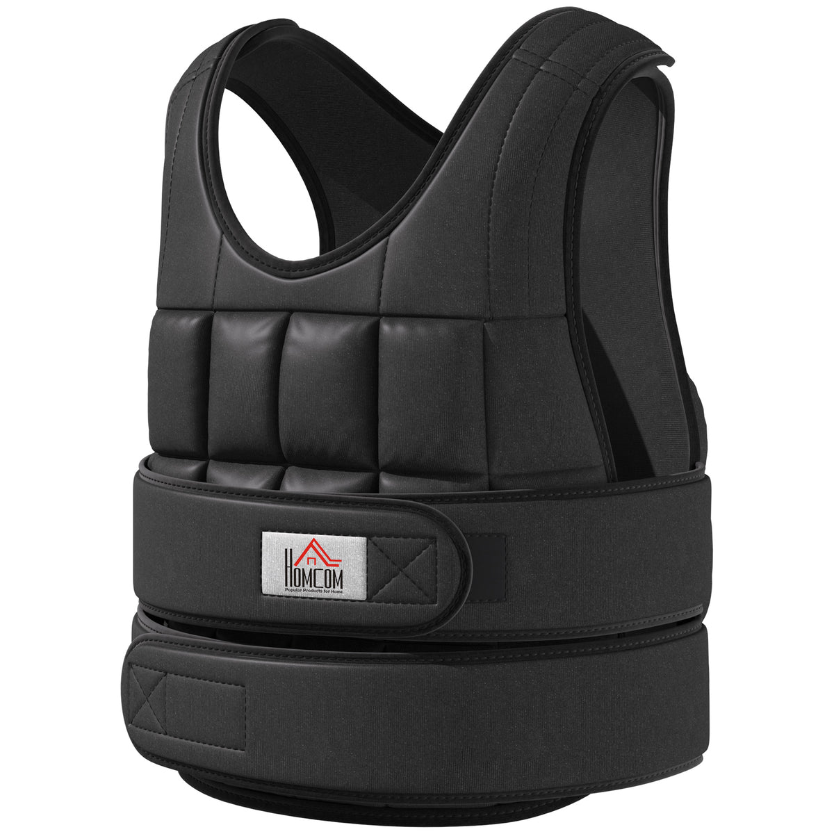30 kg Gewichtsweste Trainingsweste mit 35 Gewichtssäcke Verstellbar Krafttraining Fitness Oxford Metall Schwarz 60 x 50 cm