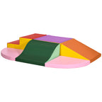 Schaumstoff Bausteine 6-tlg. Softbausteine Modulare Kinder Bausteinset mit Kunstleder-Optik Klettverschlüsse Großbausteine Schaumstoff-Kletterblöcke Bauklötze für Kinder 1-3 Jahre Bunt
