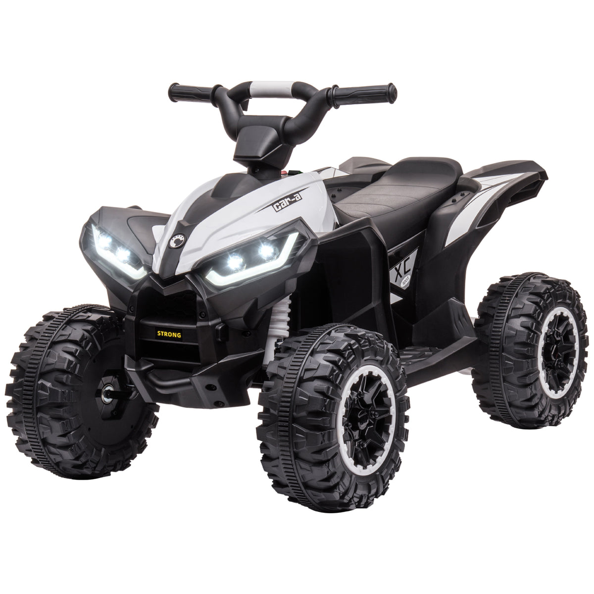 Kinder-Quad Elektrisches Kinderauto, 6 km/h, Sound- und Lichteffekte, : 83 cm x 53 cm x 55,5 cm, Schwarz + Wei?
