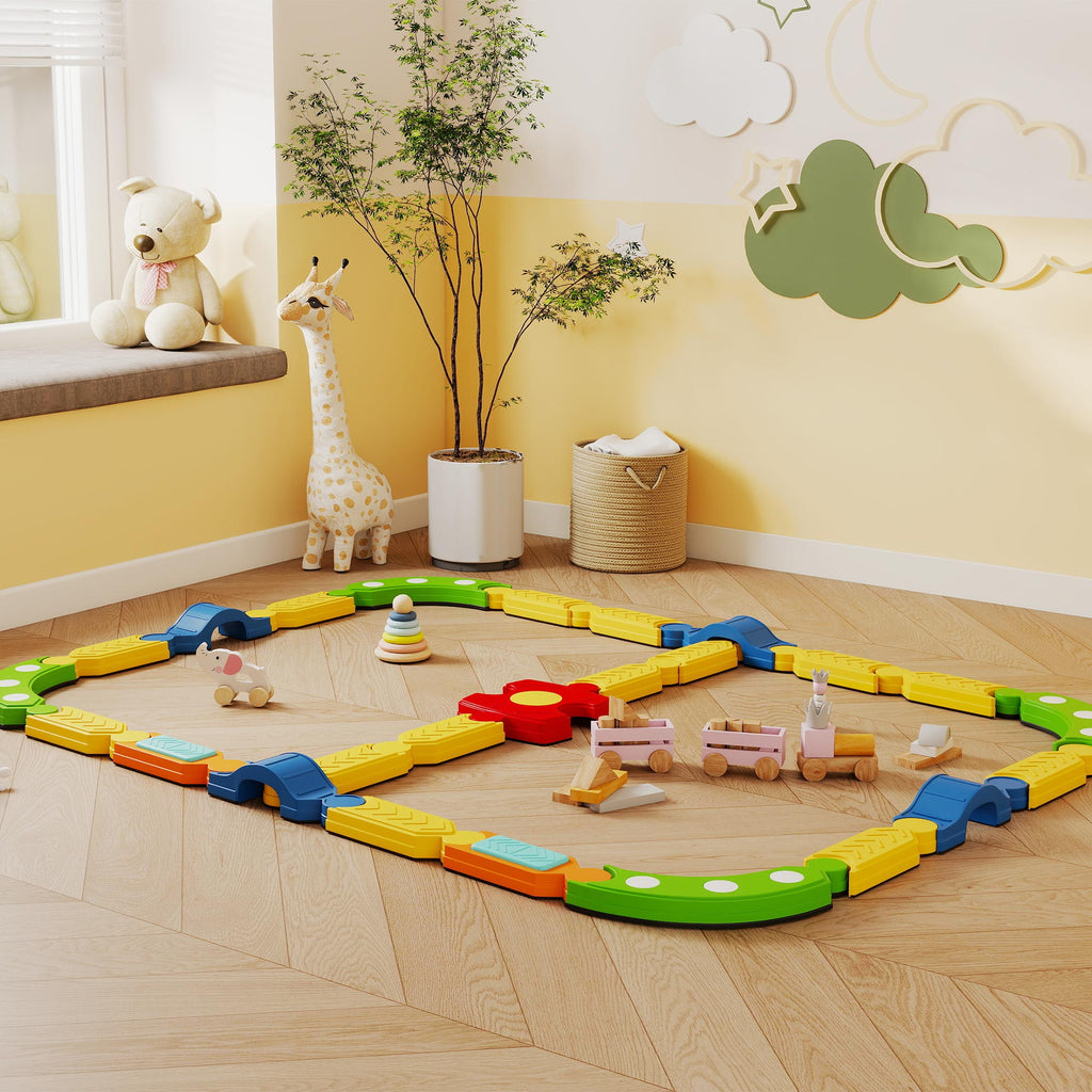 Balancebalken f¨¹r Kinder, interaktives Gestell, rutschfest, Kunststoff, Bunt