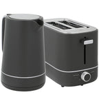 Set aus 1,7 L Wasserkocher und Toaster mit 6 Br?unungsstufen, Grau