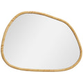Wandspiegel Dekospiegel Spiegel, Vintage-Design, 80 cm x 2,1 cm x 60 cm, Massivholz, Natur