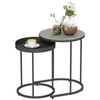 Set of Two Industrial Nesting Tables - Grey