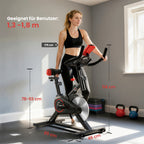  Indoor Upright Exercise Bike Machine, with Adjustable Seat, Resistance, Handlebar, LCD Display