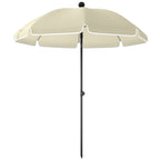 Sonnenschirm Strand Ø150 cm wasserabweisend faltbar Strandschirm mit Sandanker verstellbarer Neigung Tragetasche Beige