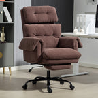B¨¹rostuhl mit verstellbarer R¨¹ckenlehne, rollbarer Polsterstuhl, Polstersessel, h?henverstellbar, Stahl, Braun