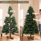 Artificial Christmas Tree, Hinged Xmas Tree with 2419 PE & PVC Branch Tips, 6ft, Green