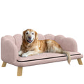 Haustiersofa für mittelgroße und große Hunde bis 25 kg, robustes Holz, gepolstert, Rosa