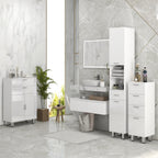 Badezimmerschrank, Badkommode, mit Regalen und Schublade, verstellbar, Wei?