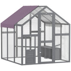 Large Walk In Chicken Run with Waterproof & Anti-UV Cover, for 6-8 Chickens, for Garden, Farm, 5.5' x 6' x 6'
