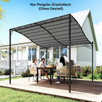 Ersatzdach für Pergola Sonnensegel für Terrassenüberdachung Ersatz-Dachplane für 3 x 3 m Pavillon 298x293 cm Dunkelgrau