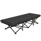 Feldbett faltbar Campingbett mit Tragetasche Campingliege bis 200 kg Indoor, Outdoor, 200 x 80 x 40 cm Schwarz