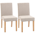 Esszimmerstühle im 2er-Set, moderne Leinen-Polsterstühle mit gepolstertem Sitz und Rückenlehne, Beine aus Kautschukholz