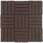 Terrassenfliesen 30 x 30 cm 9 Stück 0,81㎡ Klickfliesen Balkonfliesen mit Klicksystem Drainagefunktion Bodenbelag Fliese für Terrasse Balkon Braun