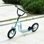 Kinderroller Scooter Tretroller mit verstellbarem Lenker, großen Rädern und Handbremse Kickscooter 12 Zoll Cityroller für Jungen und Mädchen ab 5 Jahre Metall Blau
