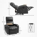 Massagesessel Relaxsessel Liegesessel, 1 Klapptisch, 1 Fu?st¨¹tze; 77 cm x 93 cm x 105 cm, Schwarz