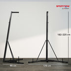 Foldable Punch Bag Stand for Heavy Bag, Speed Bag, Freestanding and Adjustable - Black