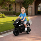 Elektro-Motorrad f¨¹r Kinder, Hupe, Scheinwerfer, Musikfunktion, 2,5 km/h, Schwarz
