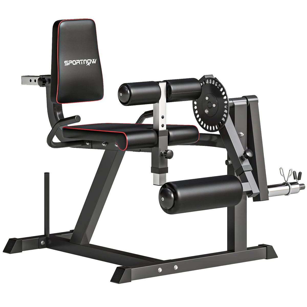 Seated Leg Extension and Curl Machine, Adjustable Leg Raise Machine and Curl Machine with Plate Loaded for Hip, Thigh, Lower Body Workout