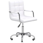 Bürostuhl im Retrodesign, höhenverstellbar, 5 Rollen, 52,5 cm x 54 cm x 99 cm, Weiß