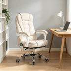 Bürostuhl mit Massagefunktion, ergonomisch, 65x160x104cm, Cremeweiß
