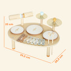 Baby Drum Kit, Wooden Kids Musical Instruments with Drums and Xylophone, Gifts for Girls Boys Birthday, Natural