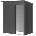 5 x 3.5ft Metal Garden Storage Shed with Effortless Assembly and 2 Pairs of Gloves, Waterproof Outdoor Shed, Dark Grey