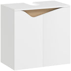 Waschbeckenunterschrank, Badezimmer Unterschrank mit Soft-Close-Türen, Weiß, 60 x 35 x 57,9 cm