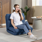 Sitzsack mit Bettfunktion, neigbare Lehne, klappbar, bis 120kg, 70 x 72 x 56 cm, Dunkelblau