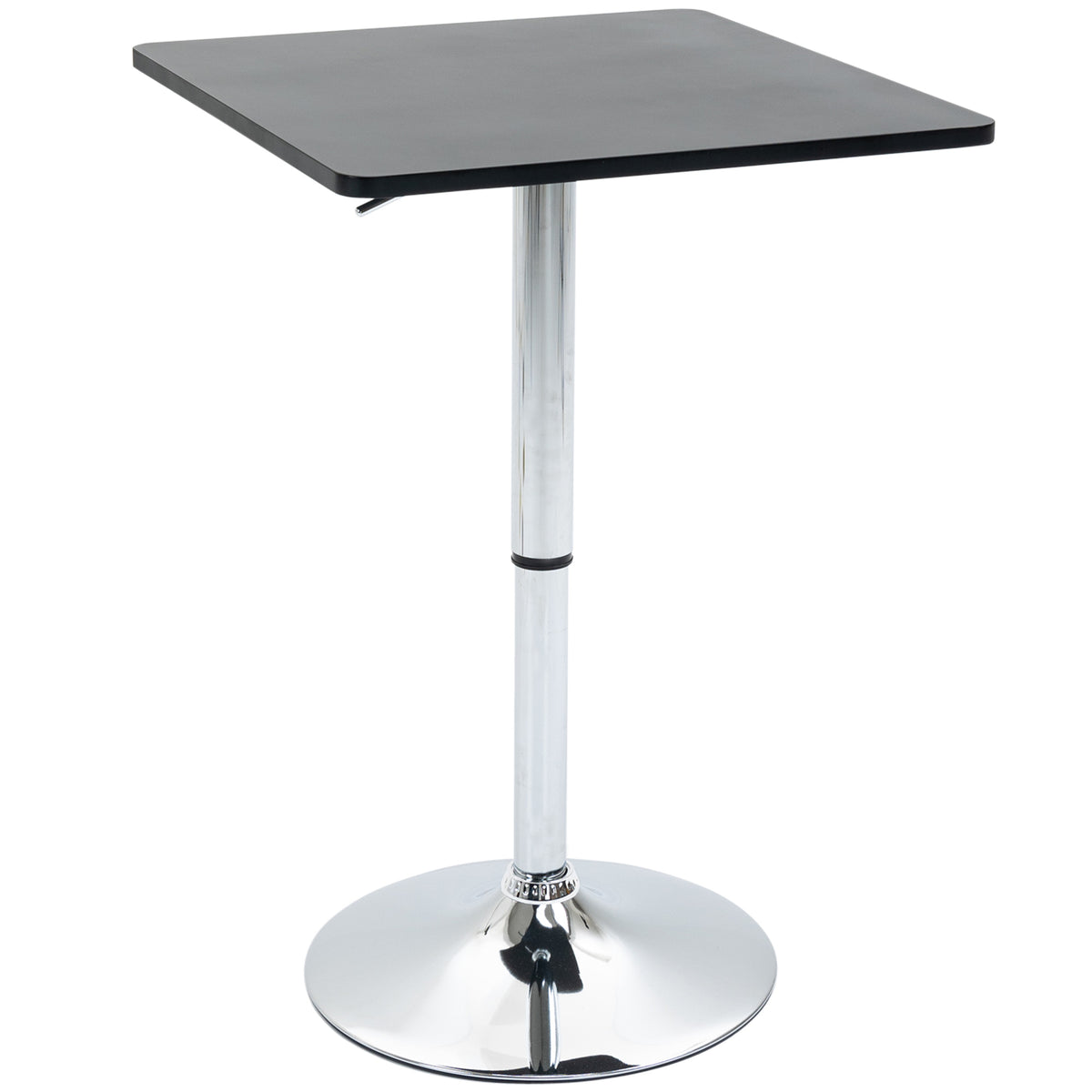 Höhenverstellbarer Bartisch, 360° drehbar, kratzfeste Füße, stabile Metallbasis, Schwarz/Silber