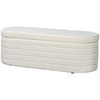 Bettbank, Stauraum, Teddy-Fleece, 116x41x40,5cm, Cremewei?