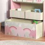 mit 6 Stoffboxen, niedliches Motiv, 63x30x66 cm, Rosa