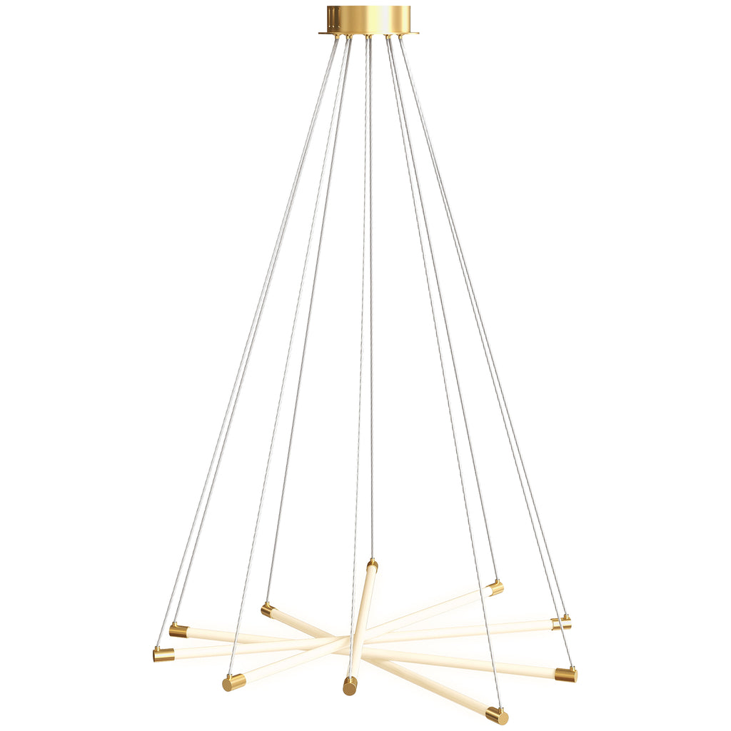 LED-Deckenlampe, 50W, 5 anpassbare Lichtrohre, anpassbar, Deckenleuchte für Wohnzimmer, Esszimmer, Küche, Gold+Weiß