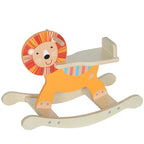 Schaukelpferd mit L?wen-Design, 25 kg Belastbarkeit, 2-5 Jahre, Holz, Orange
