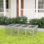 Wooden Rabbit Hutch Cage 6ft with Wire Mesh, Openable Roof, Play Space for Outdoor, Grey