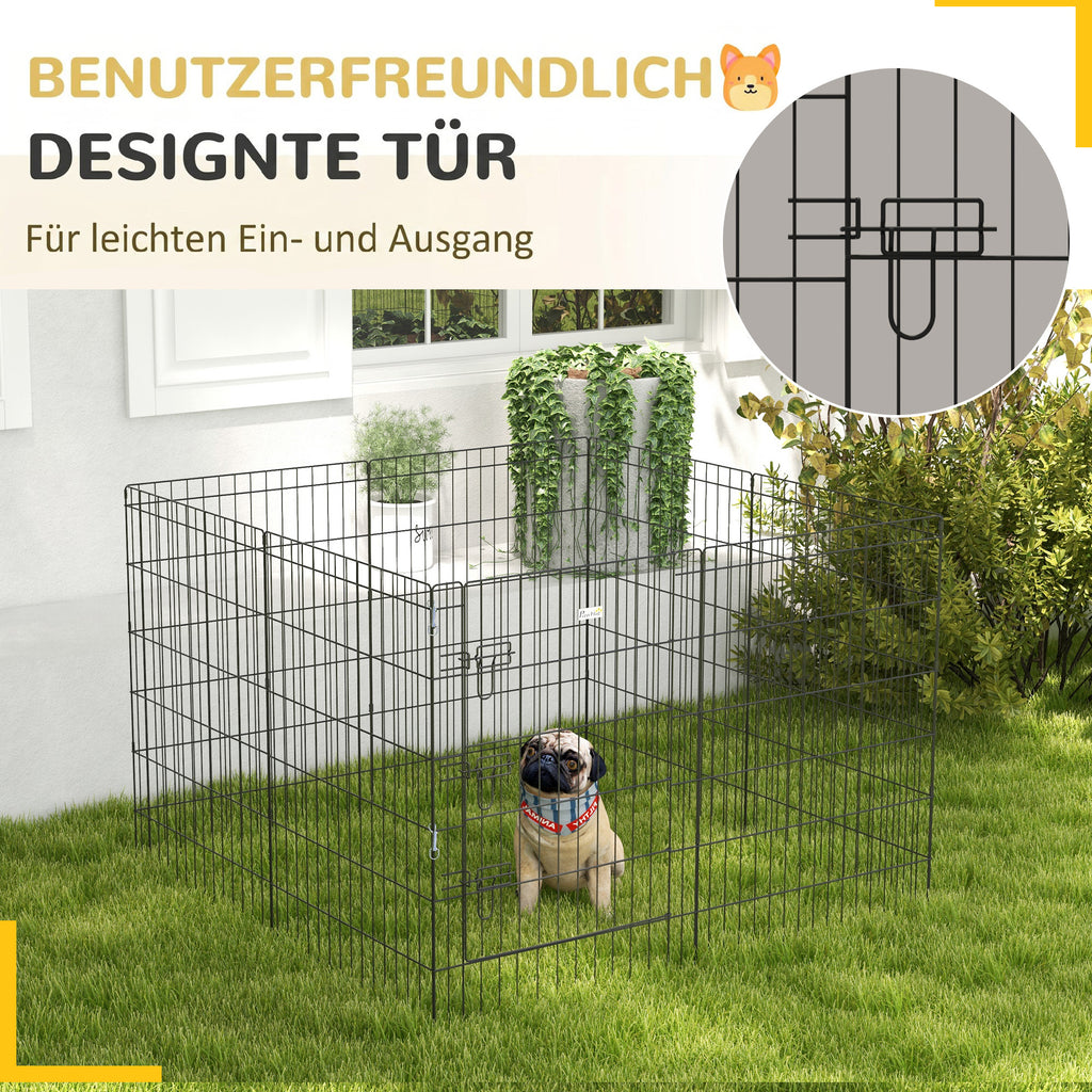 8 Panel DIY Dog Pen with Door, for Dogs, Small Animals, Indoor/Outdoor Use, 91cm High