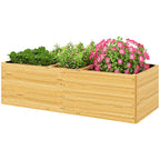 Hochbeet, Pflanzenbeet aus Holz mit 3 Pflanzzonen, f¨¹r Gem¨¹se, Kr?uter, Blumen, 140 x 60 x 40 cm