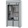 Kleiderschrank Stoffschrank 1 Kleiderstange, 2 Schubladen, 83 x 42.5 x 162,5 cm, Grau