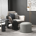 Hocker Polsterhocker, Leinen, versteckter Stauraum, umkehrbarer Deckel, 5 6cm x 56 cm x 42 cm, Grau + Natur