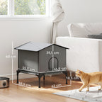 Outdoor Cat House, Waterproof Insulated Cat Kennel with Elevated Base, Foldable Feral Kitty Shelter for Kittens, Grey